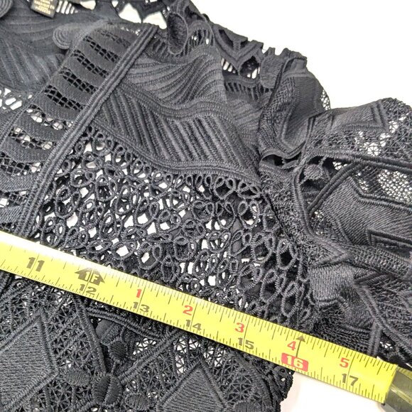 SOLDTed Baker London Black Lace Jacket Blazer Size 0 Open Sheer Dalmy Cropped - Picture 11 of 16